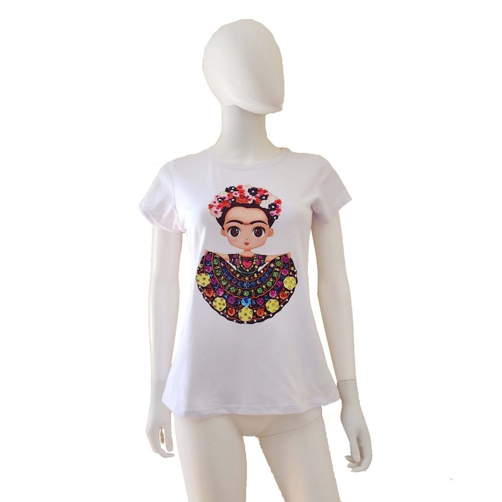 T-Shirt with Beaded Applique